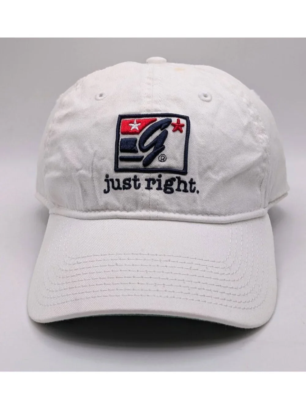 Vintage The Game Logo Hat Just Right Strap Back Baseball Cap Adjustable White